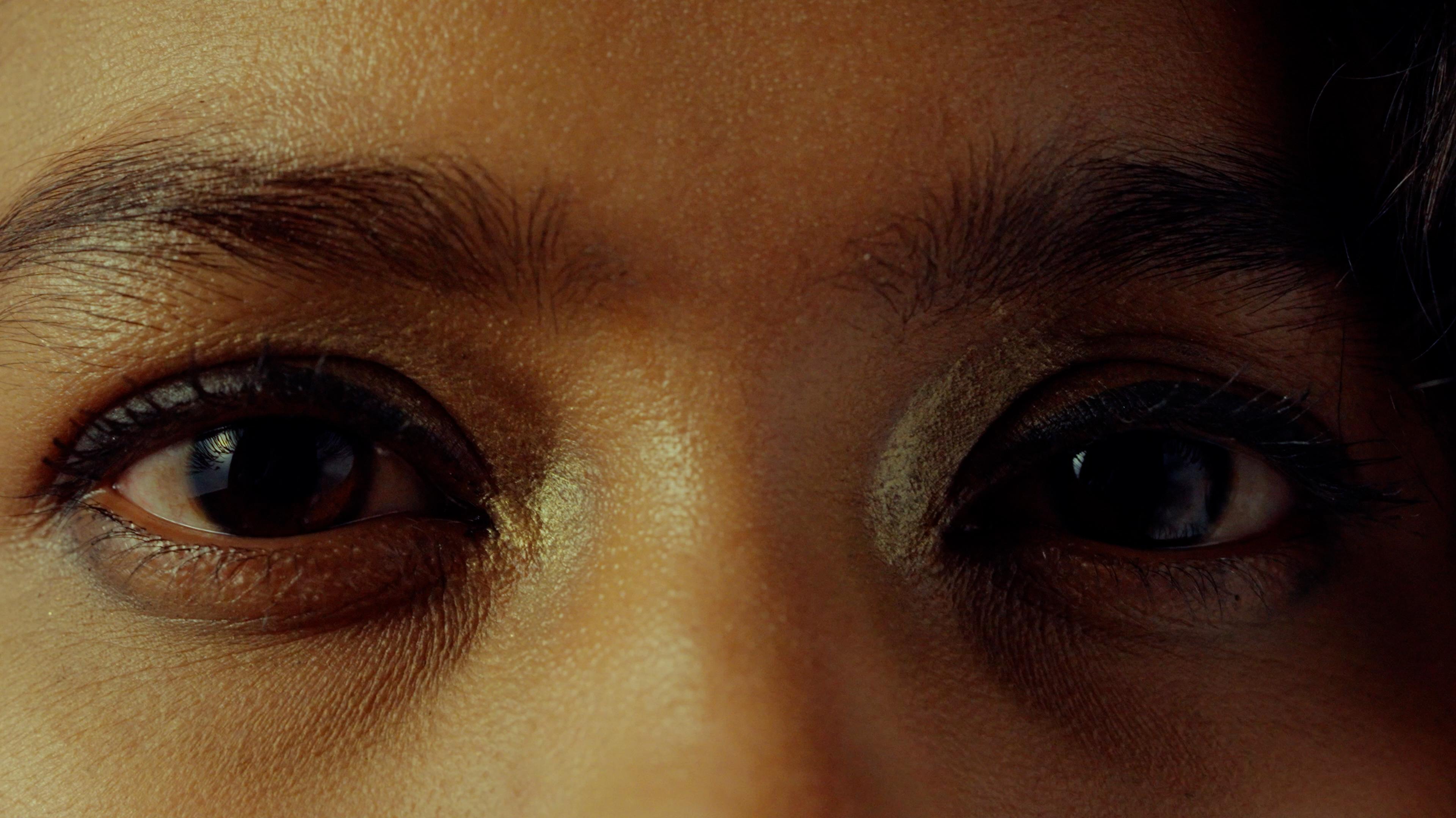 Close-up portrait, warm skin tones